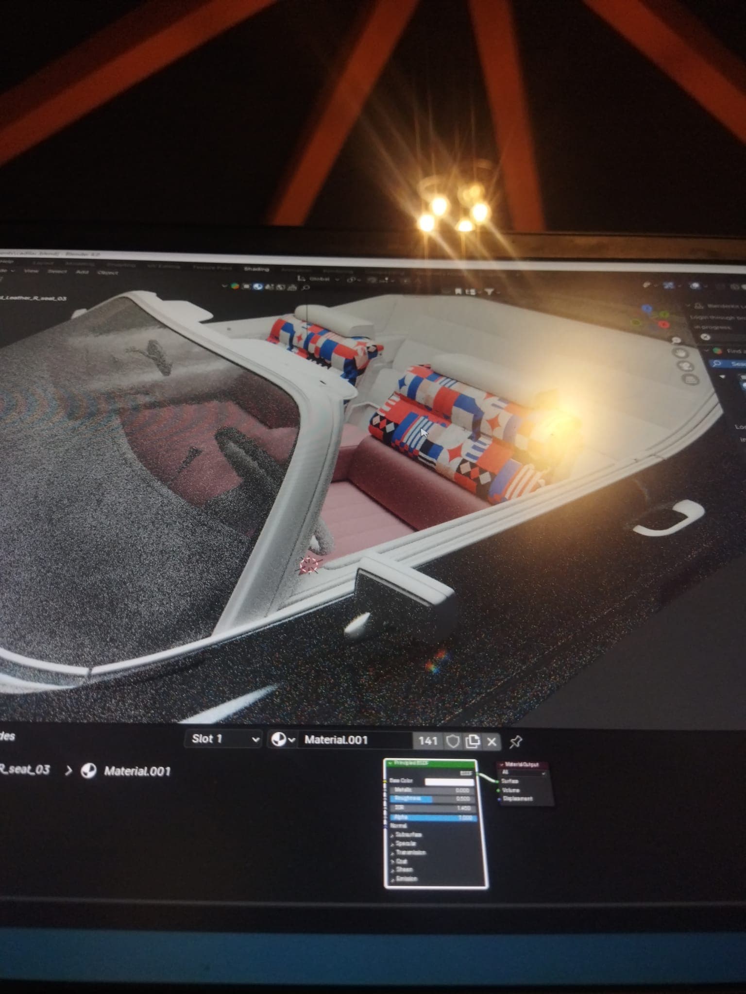 Late-night Blender session — convertible interior render